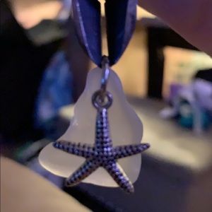 Beach glass jewelry with charm